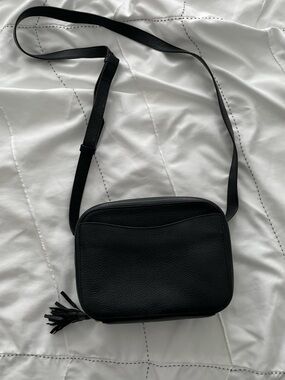 Cuyana Black Crossbody Bag with Tassel